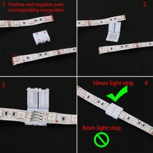 Carica l'immagine nel visualizzatore di Gallery, CESFONJER 4 pin L-forma Connettore angolare (10 pezzi), 4 pin Strisce LED spina (10 pezzi) per la luce di nastro adesiva di SMD 5050 RGBW di 10mm.