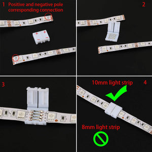 CESFONJER 4 pin L-forma Connettore angolare (10 pezzi), 4 pin Strisce LED spina (10 pezzi) per la luce di nastro adesiva di SMD 5050 RGBW di 10mm.