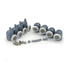 Carica l&#39;immagine nel visualizzatore di Gallery, Ruote per porta della doccia, set di 8 guide anta doccia 23 mm, grey