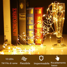 Carica l&#39;immagine nel visualizzatore di Gallery, Luci LED a Batteria【20 Pezzi】Micro Stringa 1M Filo di Rame con 10 LEDs... - Ilgrandebazar