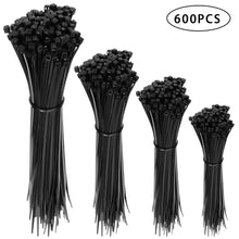 Carica l&#39;immagine nel visualizzatore di Gallery, Faburo 600pz Fascette Plastica per Cablaggio, Nero - Ilgrandebazar