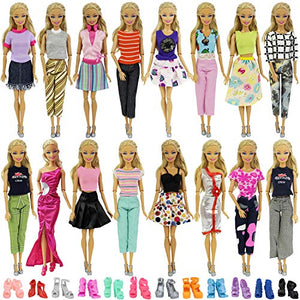 ZITA ELEMENT 20 Pezzi = 10 Vestiti Abiti e 10 Scarpe per 28-30cm Bambola,...