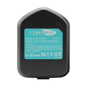 Creabest 12V 3000mAh Ni-MH Batteria Sostitutiva per HITACHI EB 1212S EB... - Ilgrandebazar