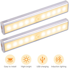 Carica l'immagine nel visualizzatore di Gallery, Luce Armadio Led con Sensore, Ricaricabile Usb Wireless Luci Notturne Barra Lampada Guardaroba, Luce Officina Sottopensili Senza Fili Scale,Corridoio,Armadio