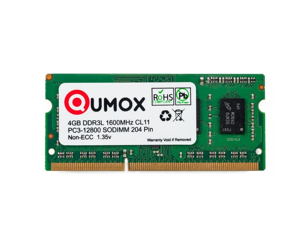QUMOX 4GB 204 pin DDR3L-1600 SO-DIMM (1600Mhz, DDR3L SODIMM 1600 1.35v - Ilgrandebazar