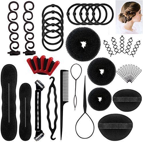 Accessori Per Capelli,25 Tipi set di acconciature Hair Styling black one - Ilgrandebazar