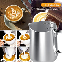 Carica l'immagine nel visualizzatore di Gallery, Acciaio inossidabile tazza di latte, bricco da latte 350 ml Handheld caffè...