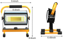 Carica l'immagine nel visualizzatore di Gallery, T-SUN 60W Faretto Portatile, 14400mAh Faretto da cantiere LED Lampada, 6 Modalità di Luminosità, IP65 Impermeabile Emergenza per Faro Lavoro Luce inondazione lavoro per Interno ed Esterno.