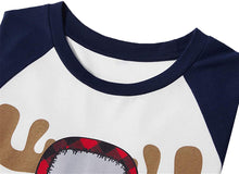 Carica l'immagine nel visualizzatore di Gallery, chaochao Pigiama 2 Pezzi Natale Genitori e Bambini allo Stesso Modo Camicia Invernale Maniche Lunghe Stampa Alci Pantaloni Lunghi delle Nevi per Famiglie Inverno Natale