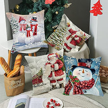 Carica l'immagine nel visualizzatore di Gallery, AcnA Natale Fodere per Cuscini,4 Pezzi Cuscini Caso Federa,Copricuscini Natalizi 45x45cm,Pupazzo di Neve Invernale Babbo Natalizie Divano Decorativi di Natale