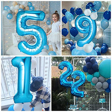 Carica l'immagine nel visualizzatore di Gallery, GeeRic Foil Palloncini Numeri 4 Blu, 40'' Gigante Numero Palloncino 4, Blu