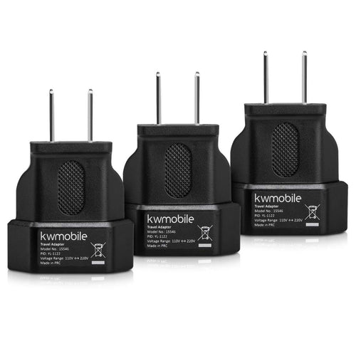 kwmobile 3x adattatore da viaggio spina europea, Nero - Ilgrandebazar