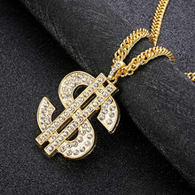 Carica l&#39;immagine nel visualizzatore di Gallery, Yadoca Collana con Ciondolo Simbolo del Dollaro Placcato Argento Tono Oro - Ilgrandebazar