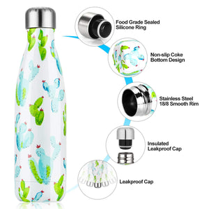 lalafancy Bottiglia di Acqua 500ml, Borraccia Sportiva Thermos Cactus - Ilgrandebazar