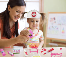 Carica l&#39;immagine nel visualizzatore di Gallery, Victarvos Kit Dottore Giocattolo per Bambini 3 Anni, Medico Dottoressa Giocoin con Luci e Suono in Rosa, Giochi di Ruolo per Bambina, Bambola Giocattolo, 15 Pezzi