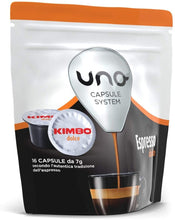 Carica l&#39;immagine nel visualizzatore di Gallery, Kimbo Capsule di Caffè Espresso Napoli, Kimbo UNO System, 6 Pacchi da 16 Capsule (Totale 96 Capsule)