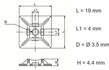 Carica l&#39;immagine nel visualizzatore di Gallery, intervisio Supporto Autoadesive per Fascette Stringicavo 19 mm x 19 mm, Natur - Ilgrandebazar