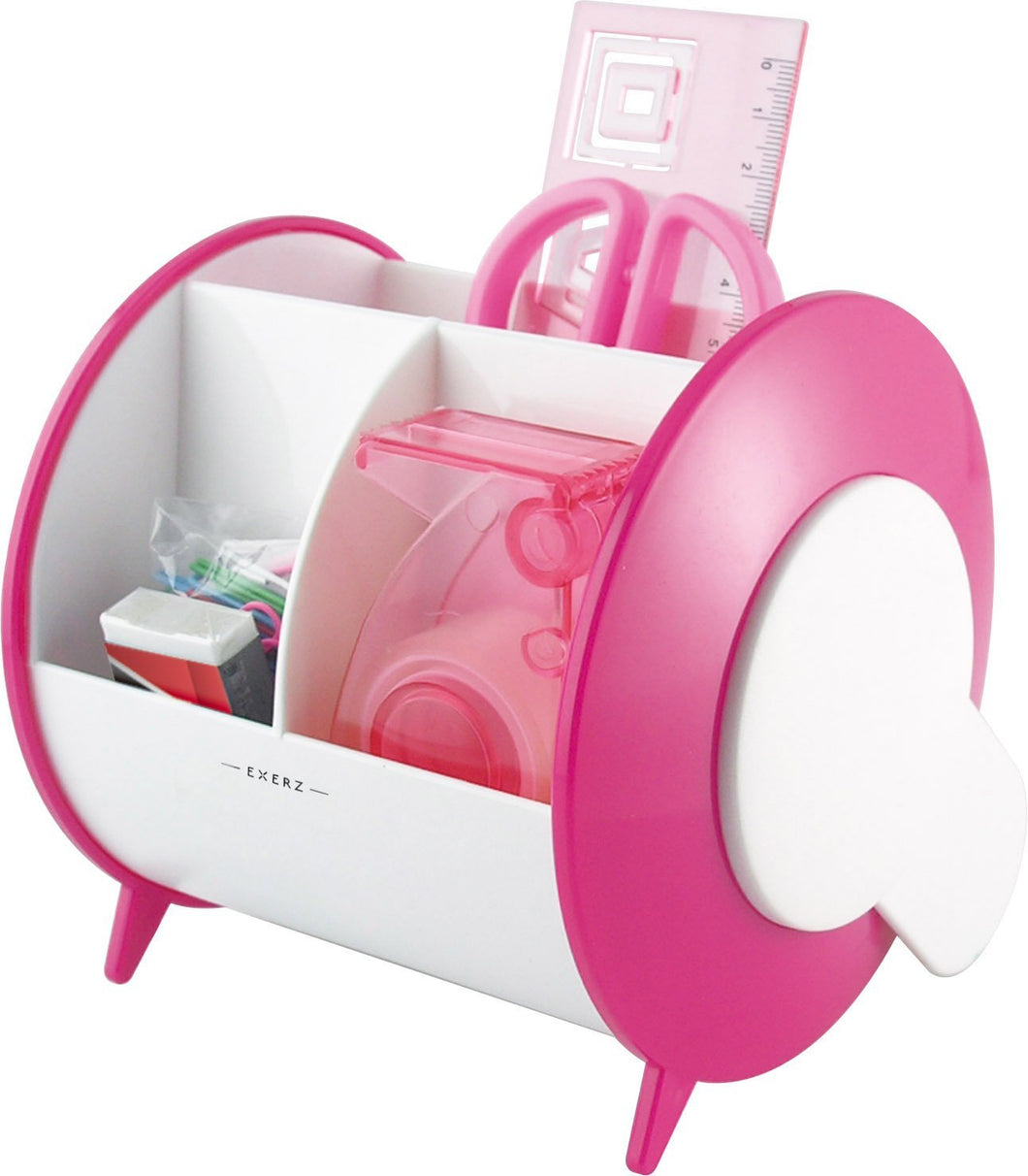 EXERZ EX8986 Organizer da scrivania/da scrivania con set di cancelleria Rosa - Ilgrandebazar
