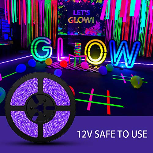 Striscia LED UV da 5 m, con alimentatore, nastro flessibile da 12 V, 300 LED, autoadesivo, 2835, striscia luminosa per feste, bar, colori al neon, club, discoteca, decorazione Striscia LED UV da 5 m, con alimentatore, nastro flessibile da 12 V, 300 LED, autoadesivo, 2835, striscia luminosa per feste, bar, colori al neon, club, discoteca, decorazione