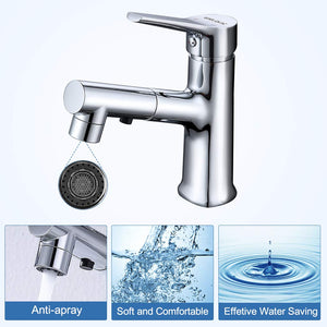 WELQUIC Rubinetto Bagno Lavabo con Doccetta Estraibile 360°, Girevole... - Ilgrandebazar