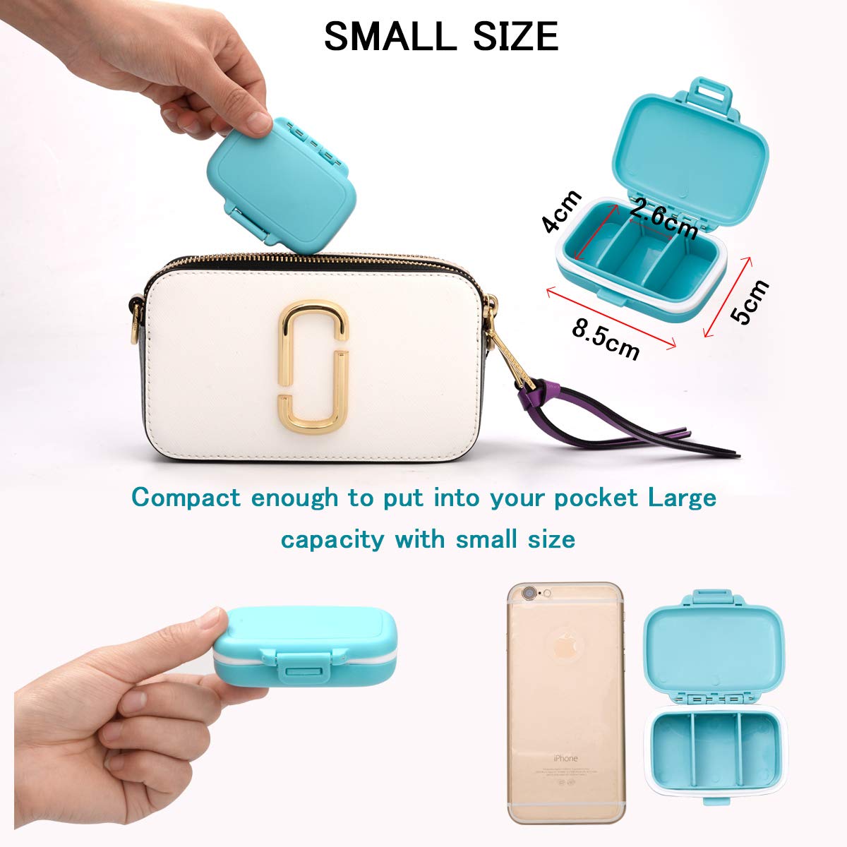 Portapillole Settimanale Tascabile - 3 Scomparti Per Medicine E Vitamine (5 Pezzi) - Foto 6