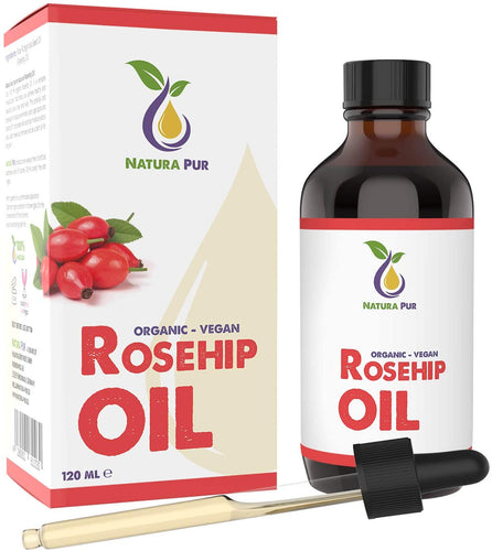 Olio di Rosa Mosqueta Puro al 100% - 120ml - Flacone con contagocce da