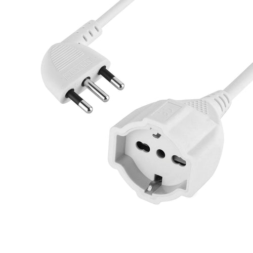 Electraline 46106 Prolunga 3 mt Spina 16A e Presa polivalente 3 mt, Bianco - Ilgrandebazar