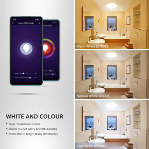 LE Plafoniera LED WiFi Alexa, Luce RGB + Bianco Dimmerabile Rgbw Intelligente - Ilgrandebazar