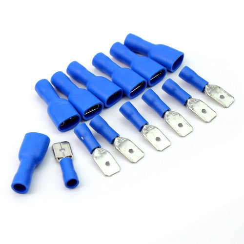 Aussel Metal Assorted Electrical Wire Terminal Spade Connectors Male Blue - Ilgrandebazar