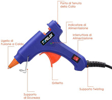 Carica l'immagine nel visualizzatore di Gallery, [50-Pezzi-Stick] Pistola Colla a Caldo,TOPELEK Mini Pistola a Caldo con 50 Pezzi Stick di Colla Alta Temperatura Pistola a Colla Grilletto Flessibile Per Fai Da Te Arti e Mestieri Progetti (20W, Blu)