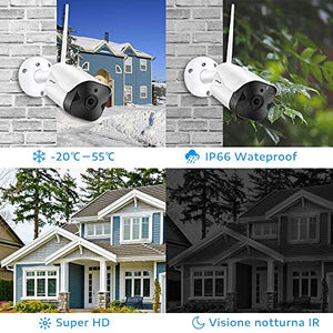 Telecamera di Sorveglianza 1080P Wi-Fi Esterno, YINXN Videocamere...