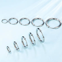 Carica l&#39;immagine nel visualizzatore di Gallery, Elegel 5 Paia Orecchini in Acciaio Inossidabile Cerchio Orecchini Rotondo Oro Rosa Oro Argento Nero Set (5 Coppie) Uomo Donna 8mm 10mm 12mm 14mm 16mm