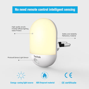 Luce Notturna LED, Techole Automatiche 55 * 87 * 65mm, Bianco - Ilgrandebazar