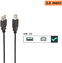 Carica l'immagine nel visualizzatore di Gallery, Ewent Cavo Stampante USB 2.0 Cavo USB A Maschio a B Maschio, Doppia Schermatura AWG 28, per HP, Epson, Canon, Lexmark, Samsung, Xerox 3 Metri, Nero
