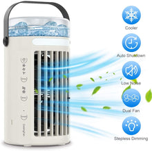 Carica l&#39;immagine nel visualizzatore di Gallery, Mini Condizionatore Portatile, Personale Basso Rumore Climatizzatore 4-in-1 Aria Condizionata, Ventilatore da Scrivania, Purificatore Umidificatore, 3 velocità di ventilazione Condizionatore d&#39;aria