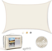 Carica l'immagine nel visualizzatore di Gallery, Levesolls Tenda a Vela Parasole Rettangolare 4×3m Telo da Sole Esterno Vela Ombreggiante in HDPE, Impermeabile/Antivento/Protezione UV, Crema