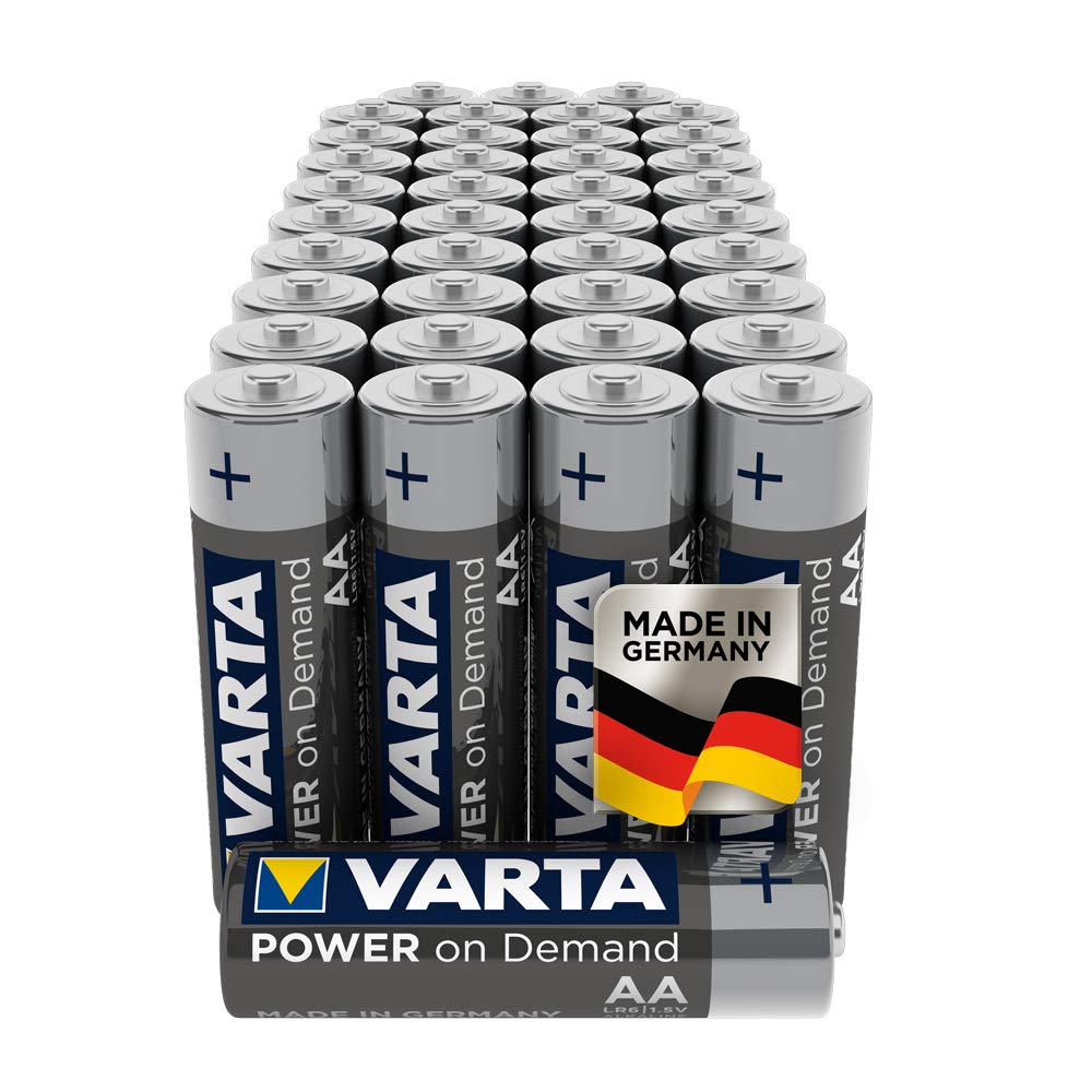 Varta Pile Power on Demand Confezione 40 Batterie Alcaline, 40 Pile, argento - Ilgrandebazar