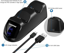 Carica l&#39;immagine nel visualizzatore di Gallery, Ricarica Controller PS4,ECHTPower PS4 Docking Station e Indicatore di LED Base di Ricarica Controller Doppia Stazione di Ricarica per Sony Playstation4 Controller Wireless/Slim/Pro