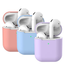 Carica l'immagine nel visualizzatore di Gallery, Mocarheri 3X Custodia in Silicone Compatibile con AirPods 2, Case per Airpods Custodia Cover Custodia protettiva in silicone antiurto (AirPods 2, Corallo + Viola + Azzurro)
