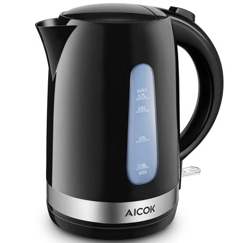 Aicok Bollitore Elettrico, Acqua con Capacità di 1.7 L, Nero - Ilgrandebazar