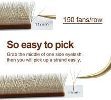 Carica l'immagine nel visualizzatore di Gallery, NAGARAKU Estensioni delle Ciglia Tessuto a Mano Volume Predefinito 3D Risparmio di Tempo Premade Fan Eyelash Extension Ciglia Estensioni (0.07mm C 8-12mm Marrone) 8-12mm Mix Marrone 0.07 C