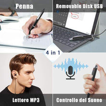 Carica l'immagine nel visualizzatore di Gallery, 16 GB Penna Registratore Vocale Portatile con 192 ORE di Registrazione, Attivazione Vocale di Registratore Vocale Spia per Meetings, Lezioni, Conferenze, Interviste, USB, MP3