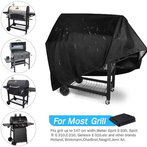 BACKTURE Copertura Barbecue, 147X61X122cm 420D Oxford Telo Copri Barbecue Antivento/UV/Impermeabile BBQ Grill Impermeabile Copertura per Weber, Brinkmann, Char Broil