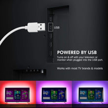 Carica l&#39;immagine nel visualizzatore di Gallery, Retroilluminazione TV LED ad USB di Lunghezza 2.4M Adatto per HDTV da 40-65 Pollici, 24 Tasti Telecomando ad Infrarossi in Grado di telecomandare Striscia Luminosa a LED, RGB 5050 Luce con 16 Colori