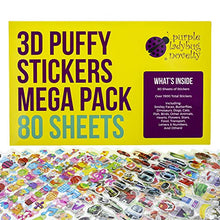 Carica l&#39;immagine nel visualizzatore di Gallery, Purple Ladybug Novelty Adesivi in Rilievo 3D per Bambini Confezione Jumbo da...