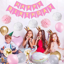 Carica l'immagine nel visualizzatore di Gallery, MMTX Decorazioni Feste di Compleanno, con Striscioni di Buon Compleanno, Palloncini a Cigno, Palloncino Cuore di Elio, Pompon di Carta, Cake Toppers e Palloncini in Lattice per Fidanzata Figlia