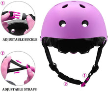 Carica l'immagine nel visualizzatore di Gallery, COOLGO Casco Skate e Ginocchiere Kit per Bambini e Bambina 15-35kgs, Regolabile Casco Ginocchiere Gomitiere e Protezione Polso per Pattinaggio Rollerblade Monopattino Skateboard Bicicletta