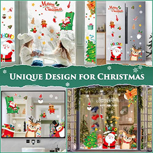 Multper 116 Pezzi Vetrofanie Natalizie per Finestre, Decorazioni Natalizie, Rimovibile Adesivi Natalizi, Adesivi Natale Riutilizzabili, DIY Addobbi Natalizi, Renna, Babbo Natale, Fiocco di Neve