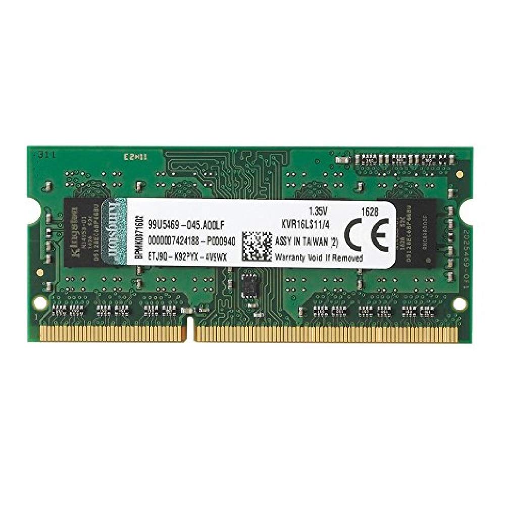 Kingston KVR16LS11/4 Memoria RAM da 4 GB, 1600 MHz, DDR3L, Non-ECC CL11 Verde - Ilgrandebazar