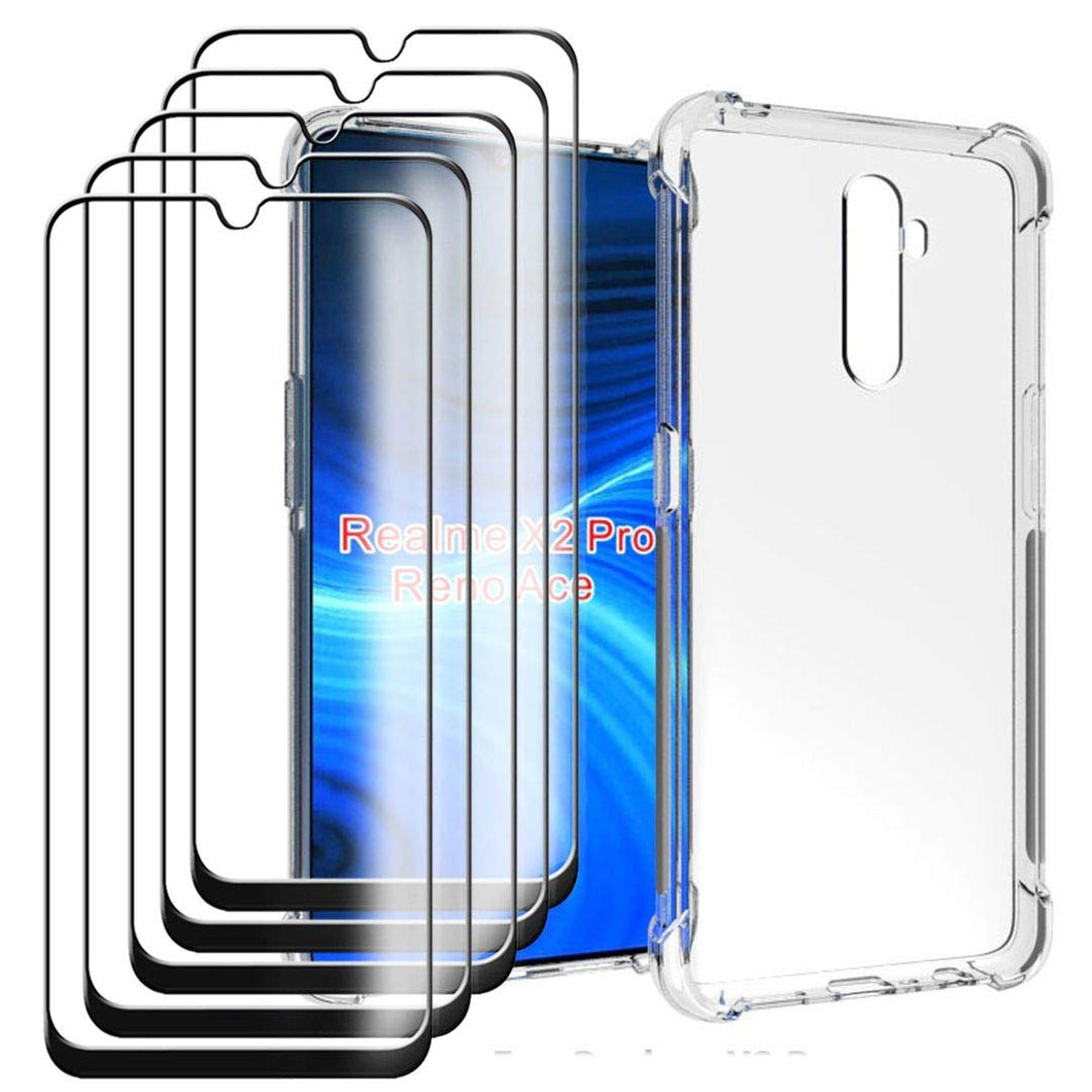 HYMY Custodia per Realme X2 PRO + 5 x Full Glue Cover Pellicola... - Ilgrandebazar